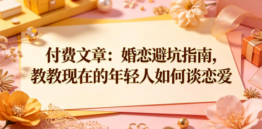 付费文章：婚恋避坑指南，教教现在的年轻人如何谈恋爱-代码㊙️阁