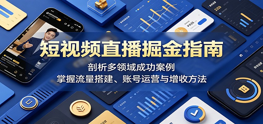 短视频直播掘金指南：剖析多领域成功案例，掌握流量搭建、账号运营与增收方法-代码㊙️阁