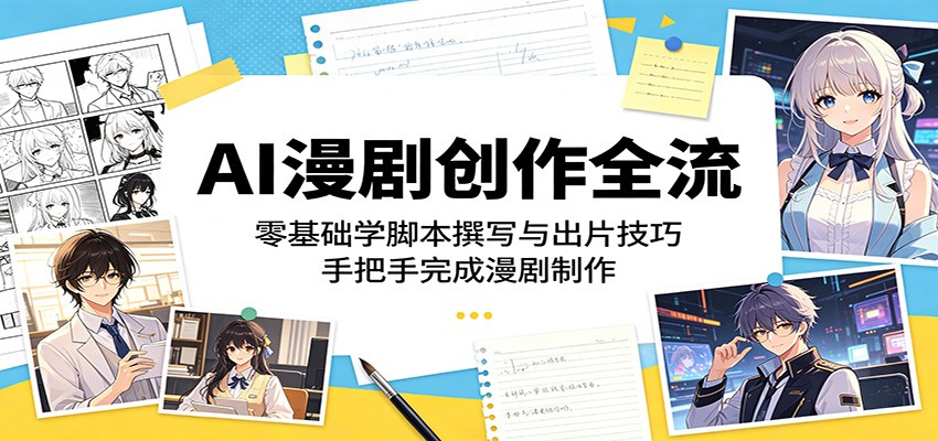 AI漫剧创作全流程：零基础学脚本撰写与出片技巧，手把手完成漫剧制作-代码㊙️阁