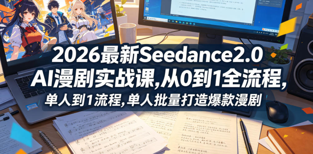 2026最新Seedance2.0 AI漫剧实战课,，从0到1全流程，单人批量打造爆款漫剧-代码㊙️阁