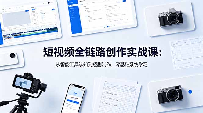 短视频全链路创作实战课：从智能工具认知到短剧制作，零基础系统学习-代码㊙️阁