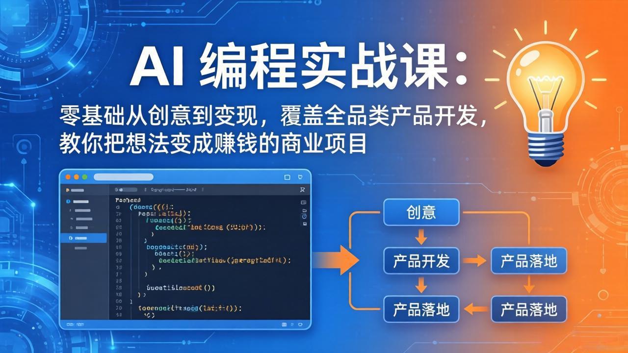 AI编程实战课-第三期-5月更新：零基础从创意到变现，覆盖全品类产品开发，把想法变成赚钱项目-代码㊙️阁