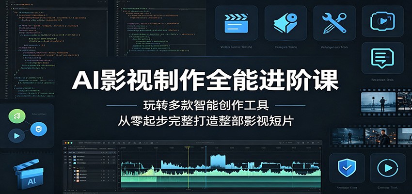 AI影视制作全能进阶课:玩转多款智能创作工具,从零起步完整打造整部影视短片-代码㊙️阁