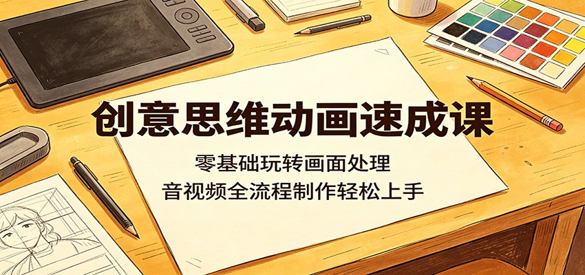 创意思维动画速成课：零基础玩转画面处理，音视频全流程制作轻松上手-代码㊙️阁