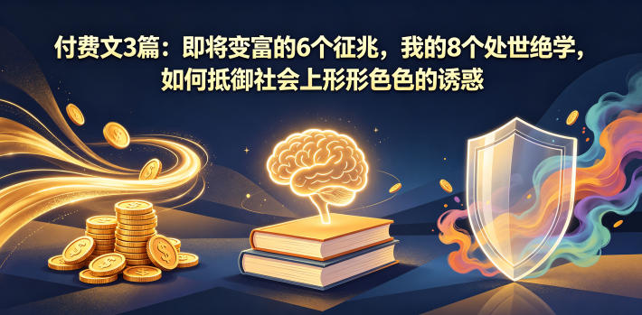付费文3篇：即将变富的6个征兆，我的8个处世绝学，如何抵御社会上形形色色的诱惑-代码㊙️阁