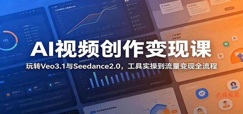 AI视频创作变现课：玩转Veo3.1与Seedance2.0，工具实操到流量变现全流程-代码㊙️阁