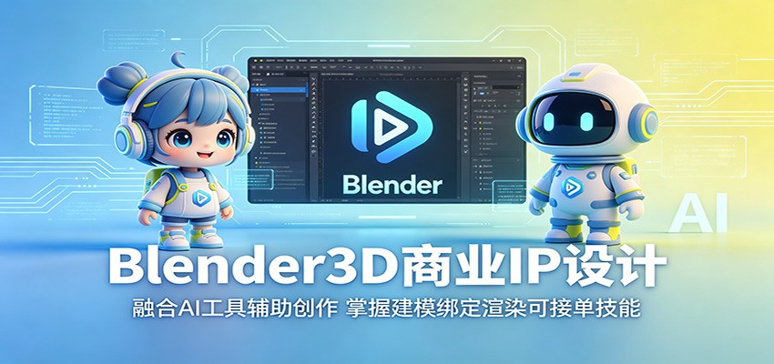 Blender3D商业IP设计：融合AI工具辅助创作，掌握建模绑定渲染可接单技能-代码㊙️阁