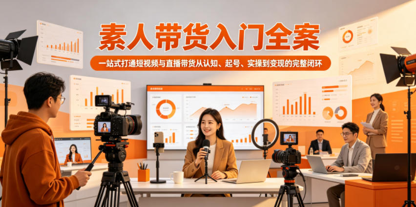 素人带货入门全案，一站式打通短视频与直播带货从认知、起号、实操到变现的完整闭环-代码㊙️阁