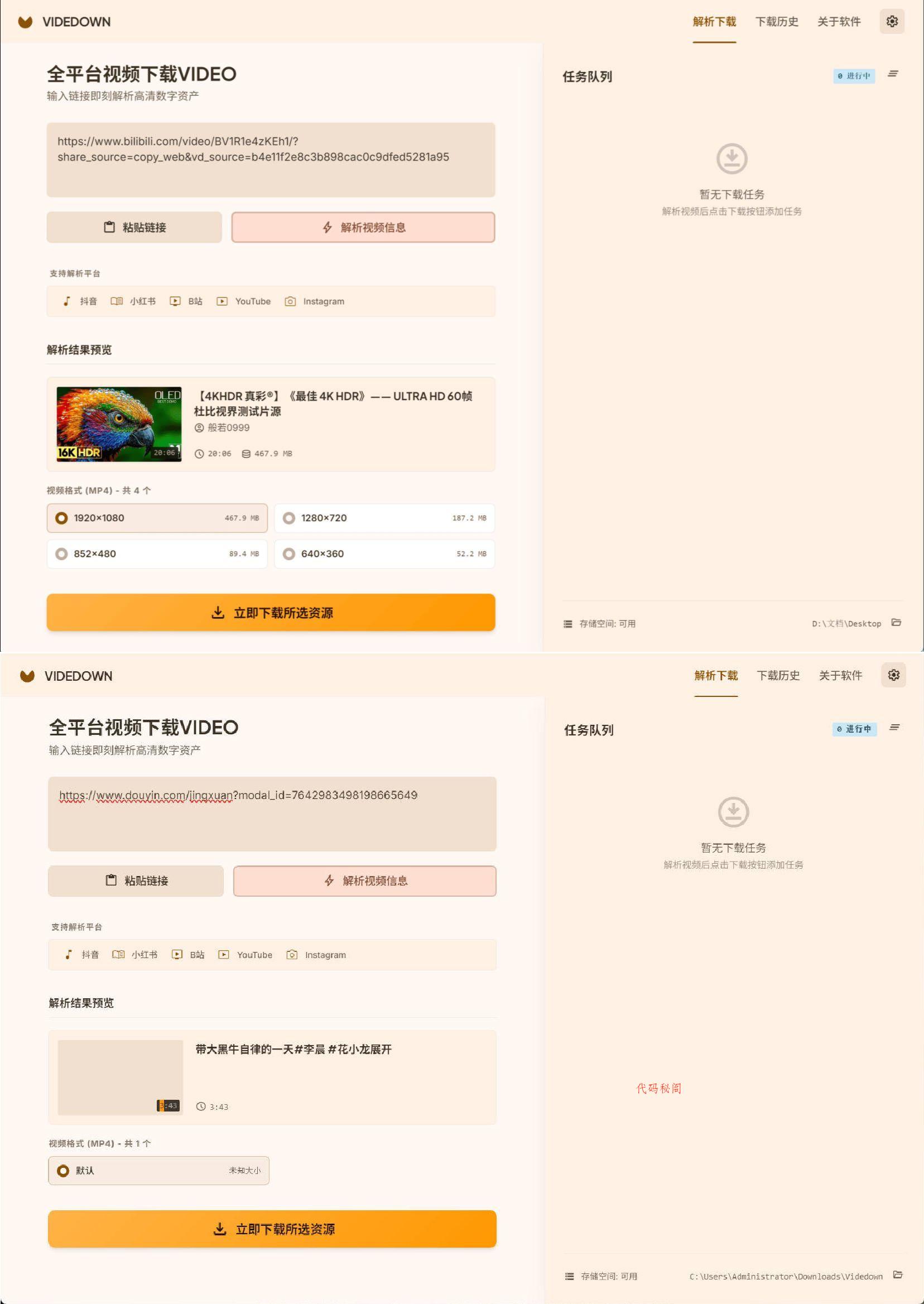 全平台视频下载Videdown v1.0.9-代码㊙️阁