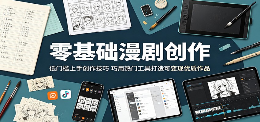 零基础漫剧创作：低门槛上手创作技巧，巧用热门工具打造可变现优质作品-代码㊙️阁