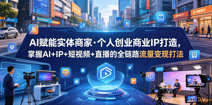 AI赋能实体商家·个人创业商业IP打造，掌握AI+IP+短视频+直播的全链路流量变现打法-代码㊙️阁