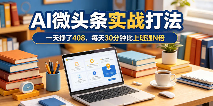一天挣了408，AI微头条实战打法，每天30分钟比上班强N倍-代码㊙️阁