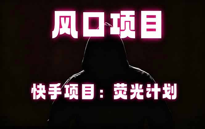 快手风口项目，荧光计划托管，长期稳定，适合批量做-代码㊙️阁
