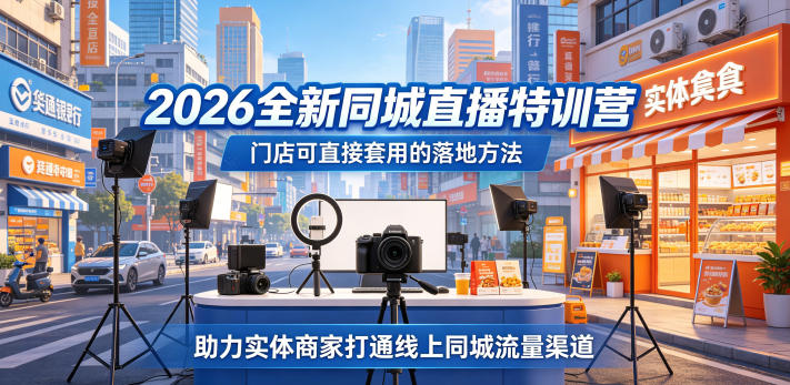 2026全新同城直播特训营，门店可直接套用的落地方法，助力实体商家打通线上同城流量渠道-代码㊙️阁