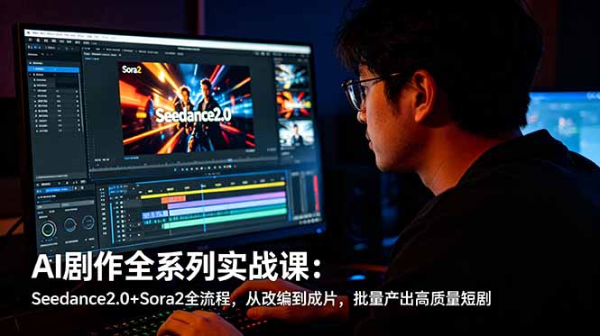 AI剧作全系列实战课：Seedance2.0+Sora2全流程，从改编到成片，批量产出高质量短剧-代码㊙️阁