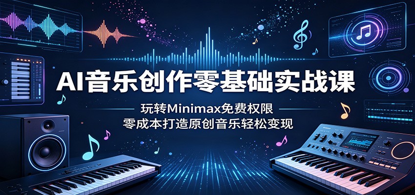 AI音乐创作零基础实战课：玩转Minimax免费权限，零成本打造原创音乐轻松变现-代码㊙️阁