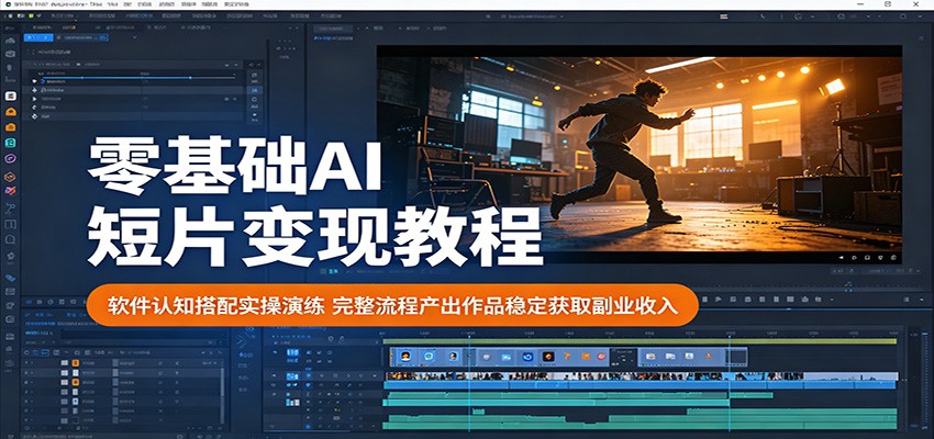 零基础AI短片变现教程：软件认知搭配实操演练，完整流程产出作品稳定获取副业收入-代码㊙️阁