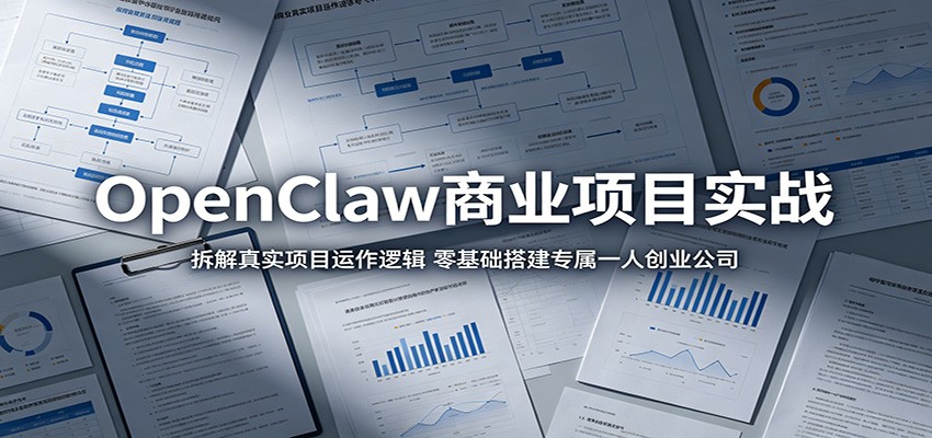 OpenClaw商业项目实战：拆解真实项目运作逻辑，零基础搭建专属一人创业公司-代码㊙️阁