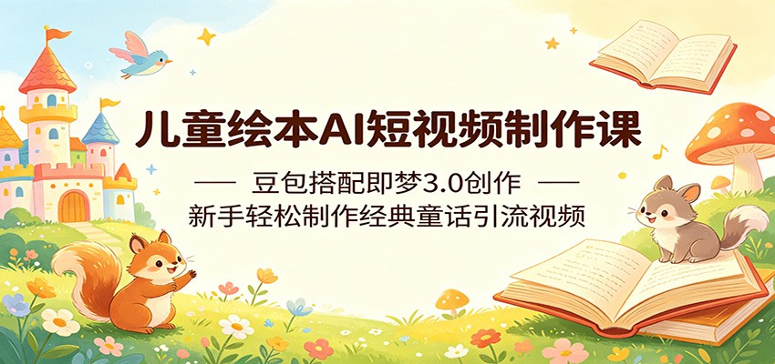 儿童绘本AI短视频制作课：豆包搭配即梦3.0创作，新手轻松制作经典童话引流视频-代码㊙️阁