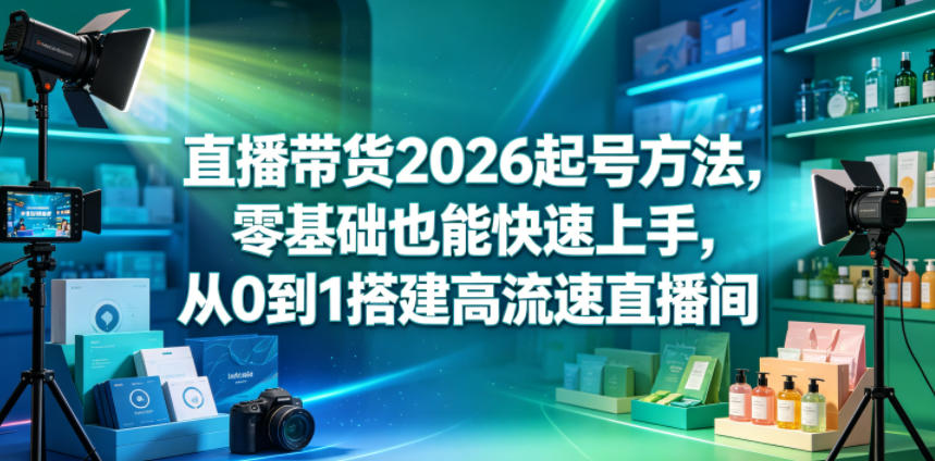 直播带货2026起号方法，零基础也能快速上手，从0到1搭建高流速直播间-代码㊙️阁
