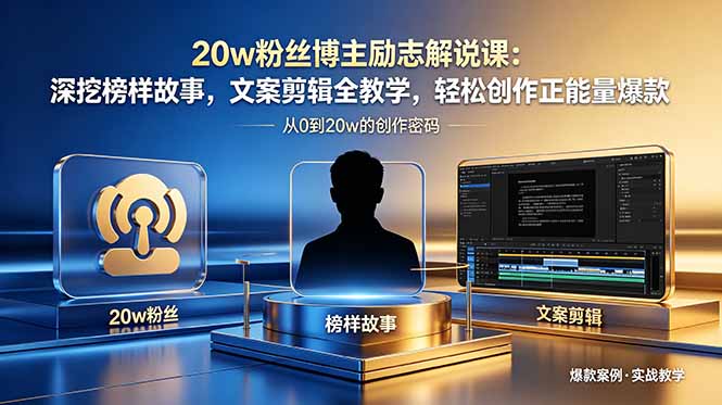 20w粉丝博主励志解说课:深挖榜样故事,文案剪辑全教学,轻松创作正能量爆款-代码㊙️阁