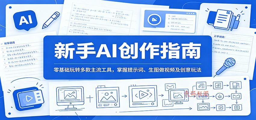新手AI创作指南：零基础玩转多款主流工具，掌握提示词、生图做视频及创意玩法-代码㊙️阁