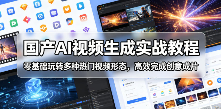 国产AI视频生成实战教程，零基础玩转多种热门视频形态，高效完成创意成片-代码㊙️阁