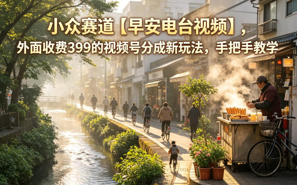小众赛道【早安电台视频】,外面收费399的视频号分成新玩法,手把手教学-代码㊙️阁
