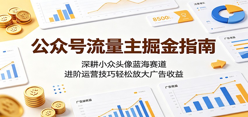 公众号流量主掘金指南：深耕小众头像蓝海赛道，进阶运营技巧轻松放大广告收益-代码㊙️阁