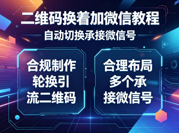 二维码换着加微信教程，自动切换承接微信号，合规制作轮换引流二维码，合理布局多个承接微信号-代码㊙️阁