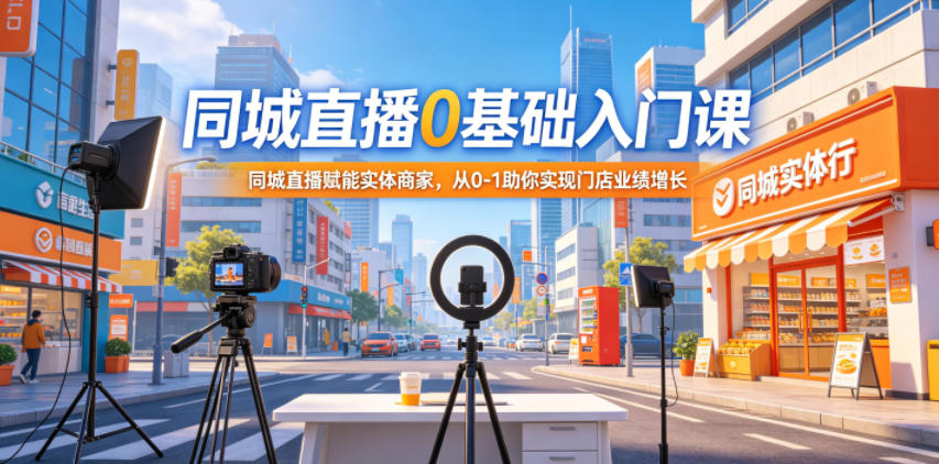同城直播0基础入门课，同城直播赋能实体商家，从0-1助你实现门店业绩增长-代码㊙️阁