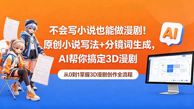不会写小说也能做漫剧！原创小说写法+分镜词生成，AI帮你搞定3D漫剧-代码㊙️阁