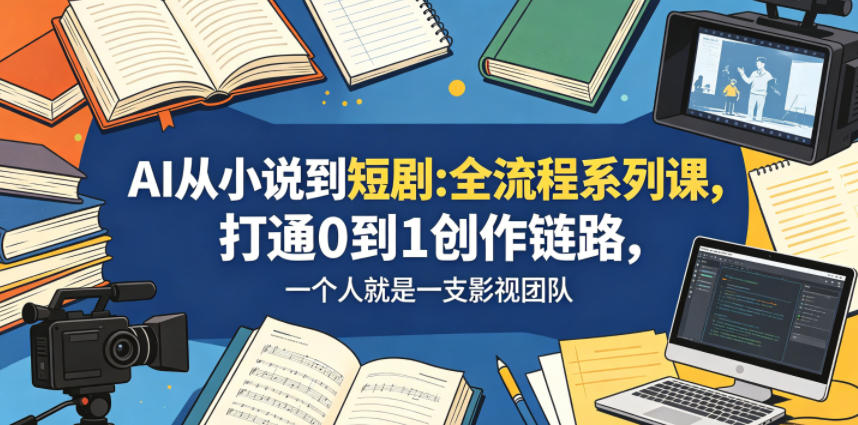 AI从小说到短剧全流程系列课，打通0到1创作链路，一个人就是一支影视团队-代码㊙️阁