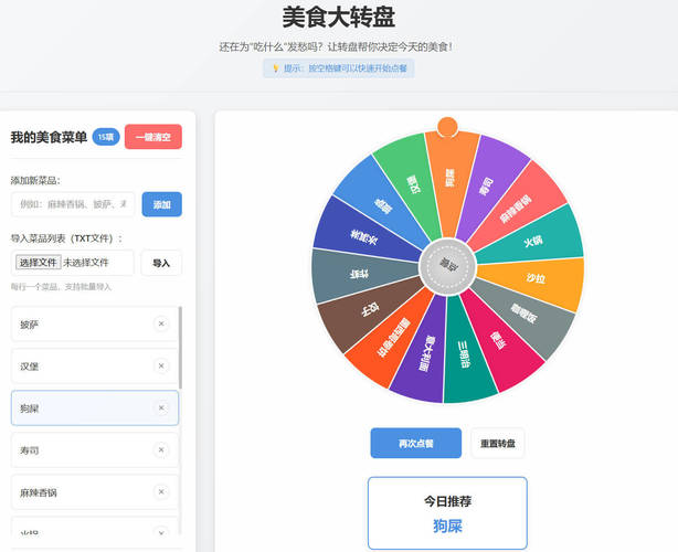 美食大转盘 点餐助手HTML源码-代码㊙️阁