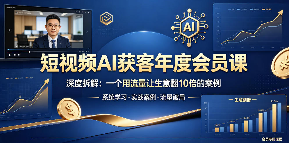 短视频AI获客年度会员课，深度拆解，一个用流量让生意翻10倍的案例-代码㊙️阁