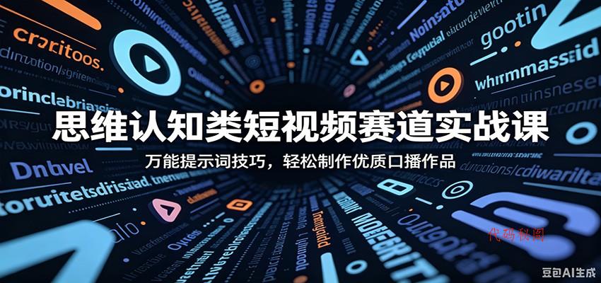 思维认知类短视频赛道实战课：万能提示词技巧，轻松制作优质口播作品-代码㊙️阁