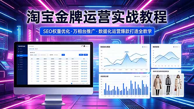 2026 淘宝金牌运营实战教程，SEO权重优化万相台推广，数据化运营爆款打造全教学-代码㊙️阁