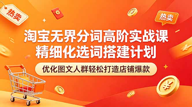 淘宝无界分词高阶实战课 精细化选词搭建计划 优化图文人群轻松打造店铺爆款-代码㊙️阁
