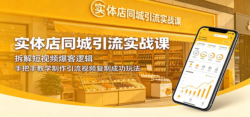 实体店同城引流实战课：拆解短视频爆客逻辑，手把手教学制作引流视频复制成功玩法-代码㊙️阁