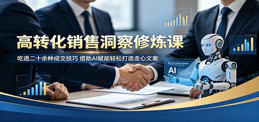 高转化销售洞察修炼课：吃透二十余种成交技巧，借助AI赋能轻松打造走心文案-代码㊙️阁