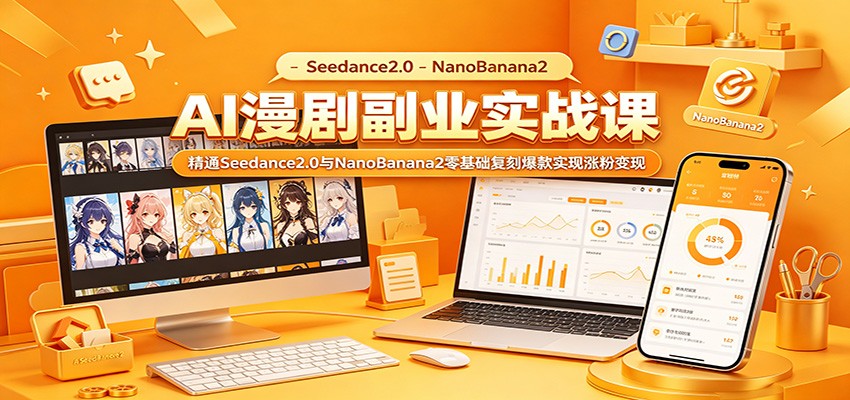 AI漫剧副业实战课：精通Seedance2.0与NanoBanana2零基础复刻爆款实现涨粉变现-代码㊙️阁