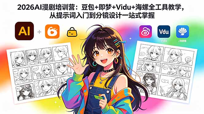 2026AI漫剧培训营：豆包+即梦+Vidu+海螺全工具教学，从提示词入门到分镜设计一站式掌握-代码㊙️阁