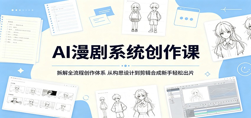 AI漫剧系统创作课：拆解全流程创作体系，从构思设计到剪辑合成新手轻松出片-代码㊙️阁