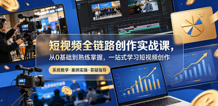 短视频全链路创作实战课，从0基础到熟练掌握，一站式学习短视频创作-代码㊙️阁
