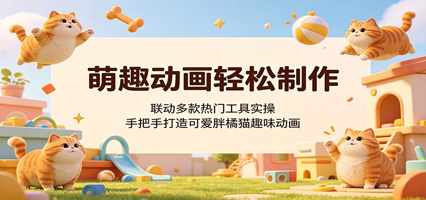 萌趣动画轻松制作，联动多款热门工具实操，手把手打造可爱胖橘猫趣味动画-代码㊙️阁