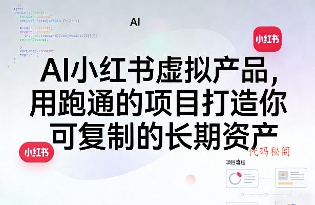AI小红书虚拟产品，用跑通的项目打造你可复制的长期资产(更新)-代码㊙️阁