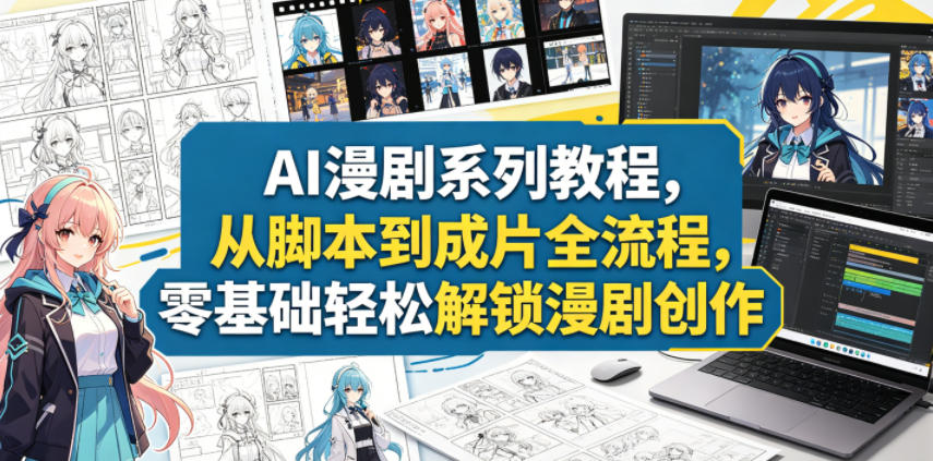 AI漫剧系列教程，从脚本到成片全流程，零基础轻松解锁漫剧创作-代码㊙️阁
