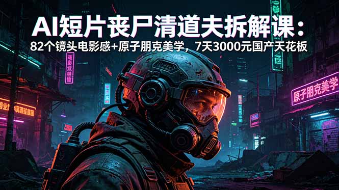AI短片《丧尸清道夫》拆解课：82个镜头电影感+原子朋克美学，7天3000元国产天花板-代码㊙️阁